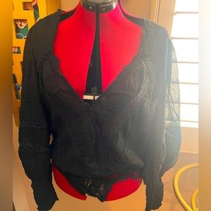 Free People Puff sleeve bodysuit